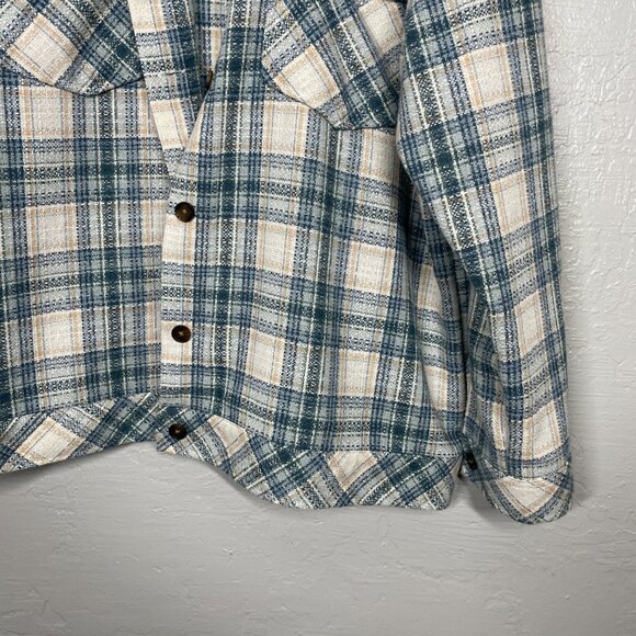 Boston Traders Women Plus Size XXL Blue White Plaid Tweed Jacket Button Front - Picture 2 of 9